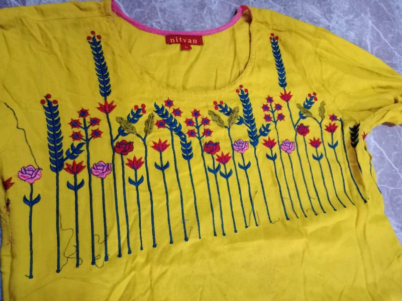 Yellow Ethnic Kurti