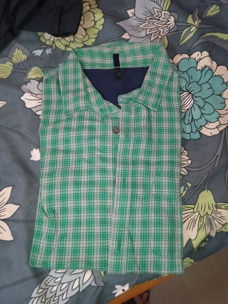 Stile Benetton Green Shirt Size Slim