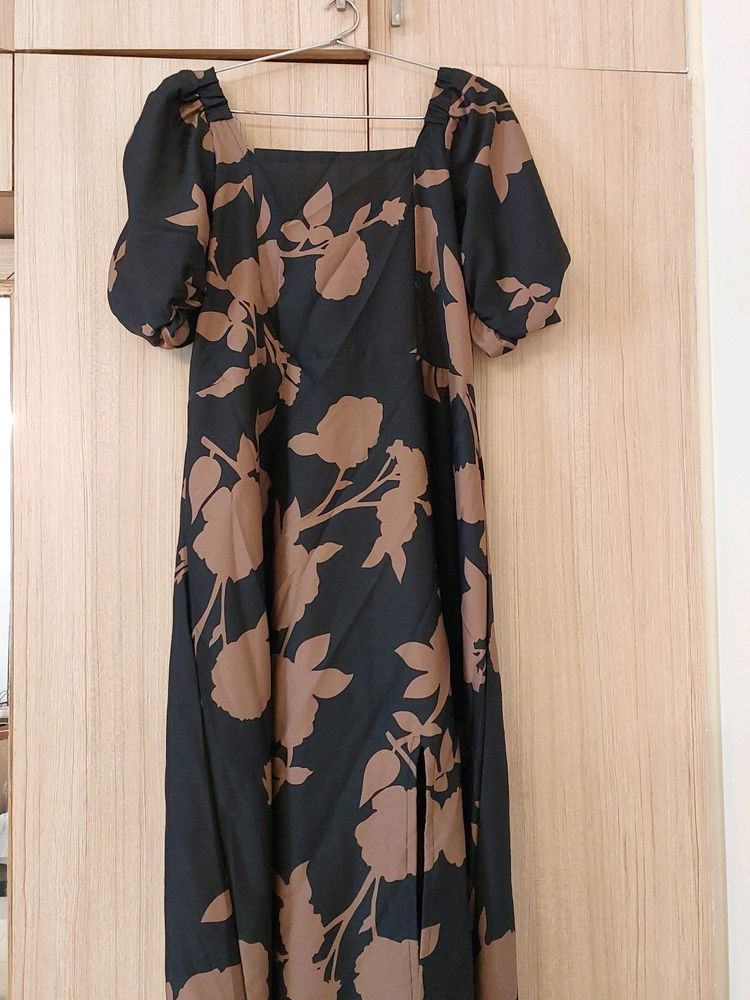 ALINE BLACK AND BROWN DRESS