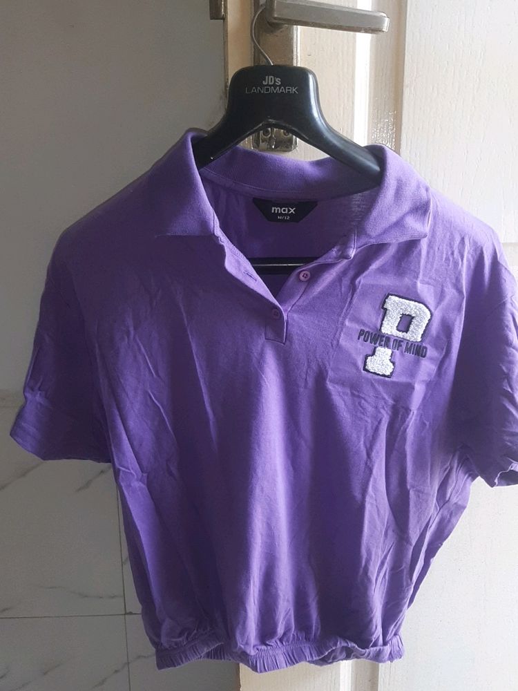 Collar T Shirt Purple