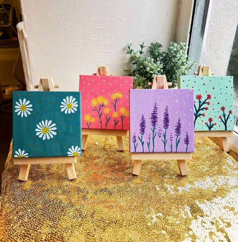 Set Of 4 Mini Canvas Painting1