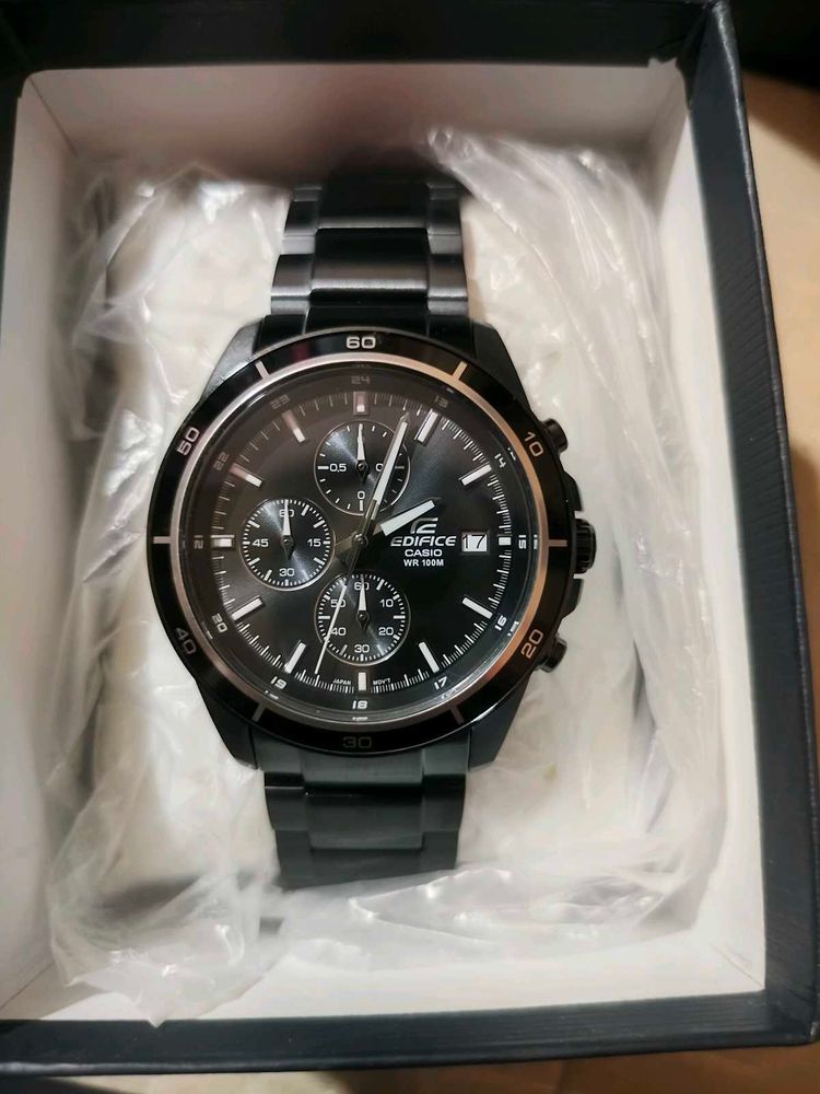 New Casio Edifice efr-526bk Black Stainless Watch