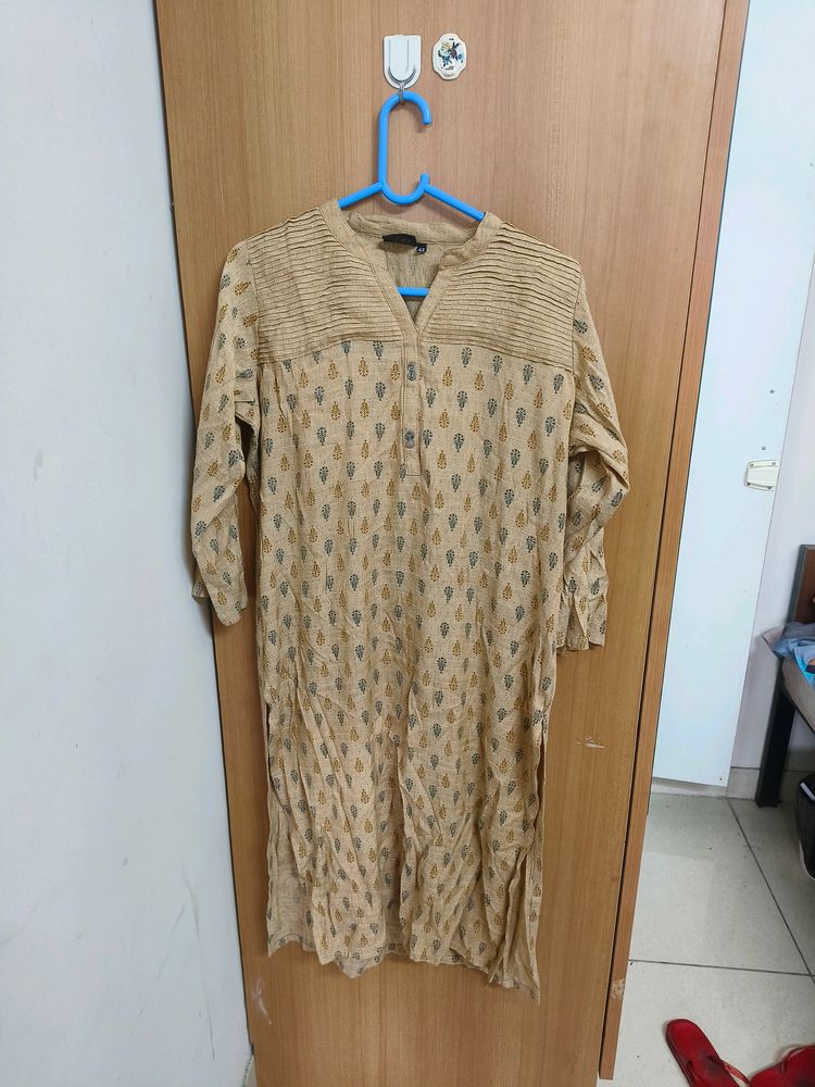 Beige Straight Kurta