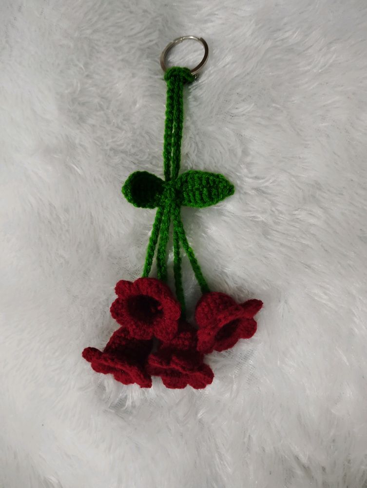 Crochet Lily Of Valley Keychain