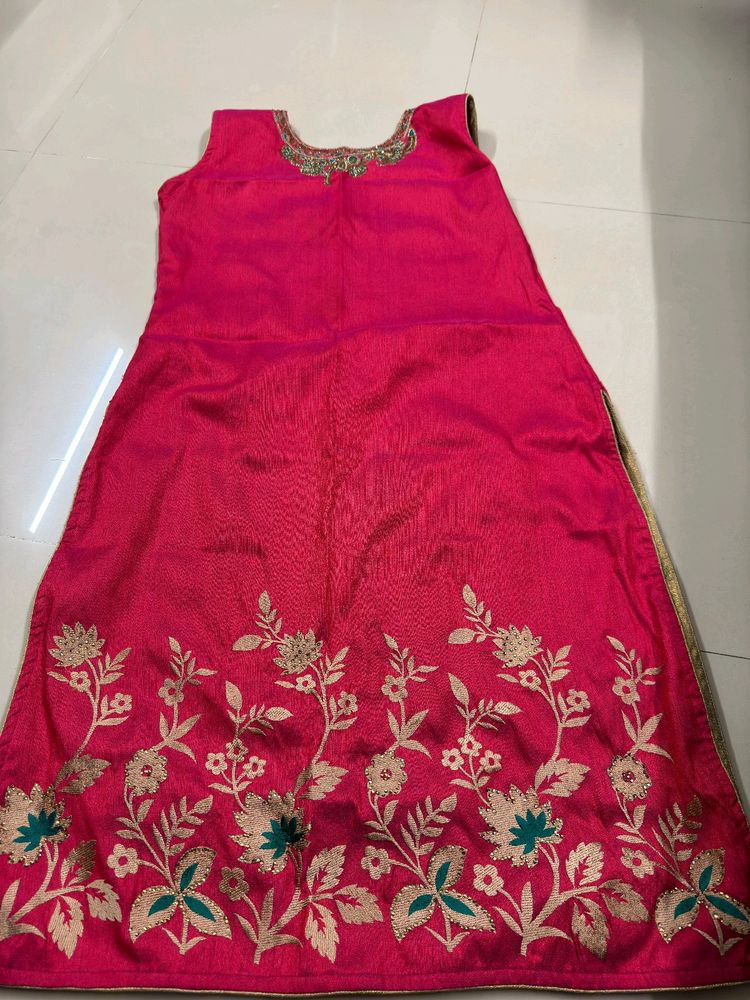 Silk Festive Kurti(sleeves Available)