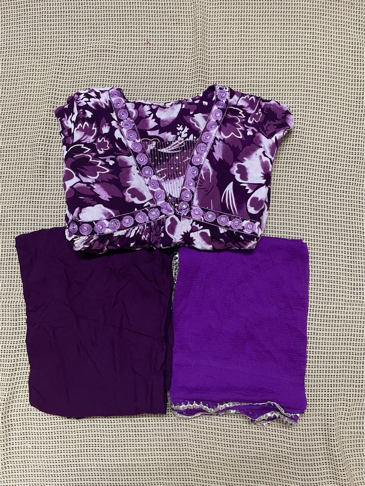 Purple Naira Cut Suit Set