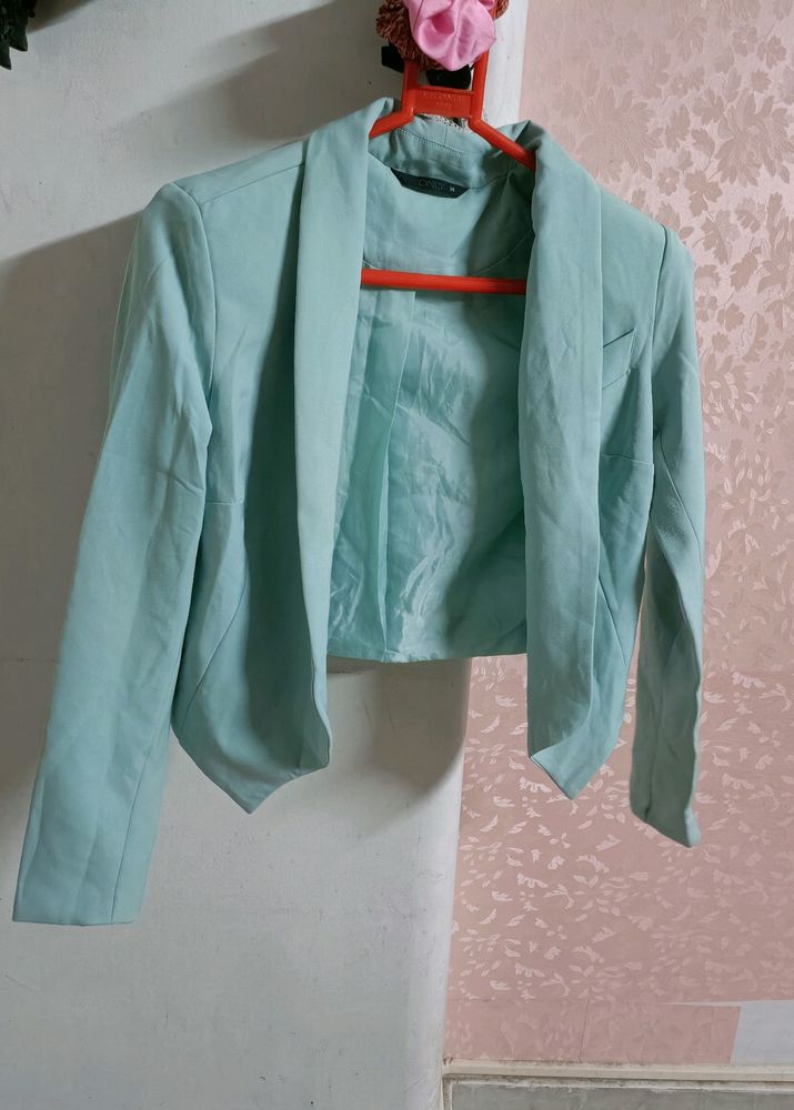 Mint Green Crop Blazer