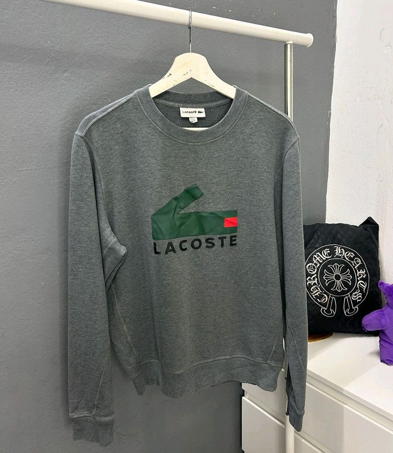 @lacoste grey printed sweatshirt