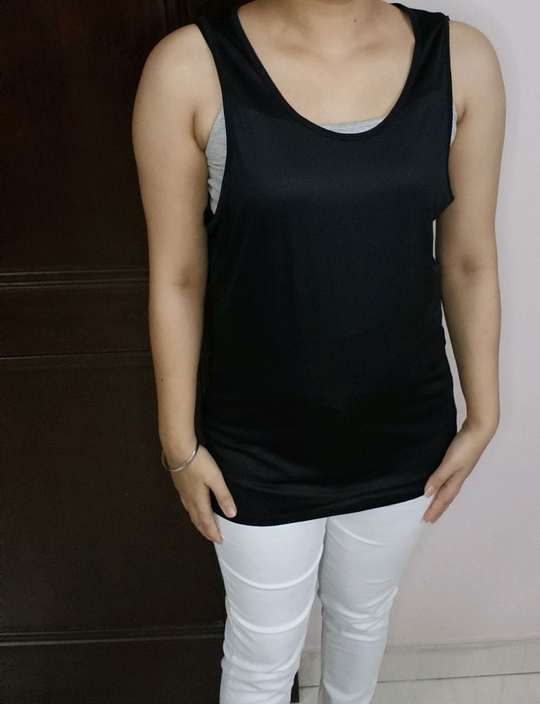 Uniqlo Airism Women Black Comfortable Tank Top