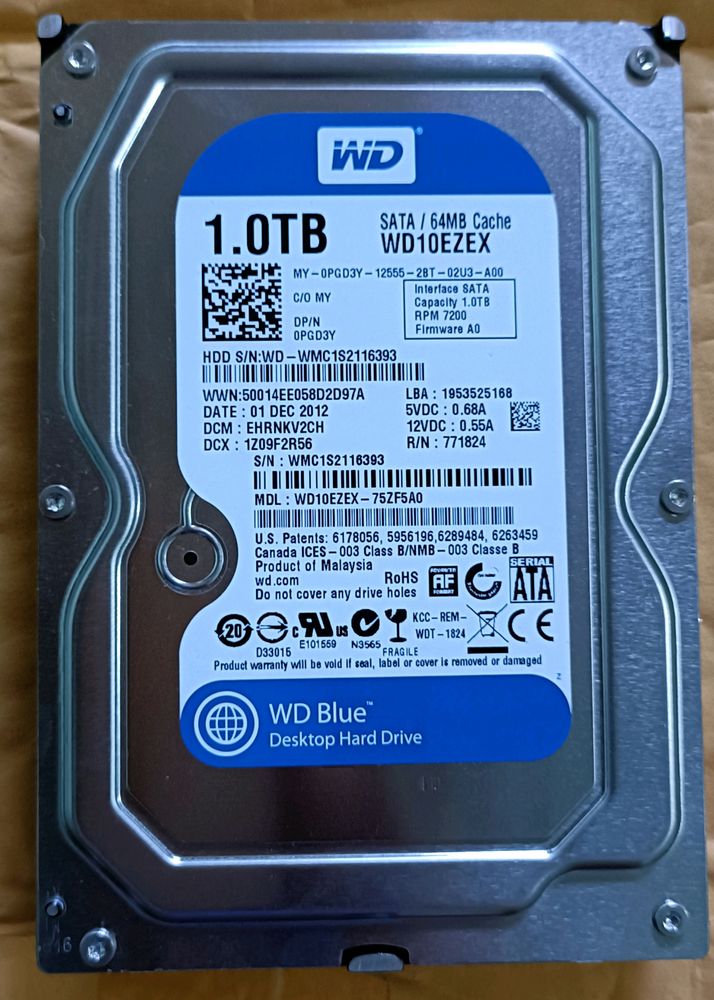 Western Digital 1TB Internal Hard Drive WD10EZEX