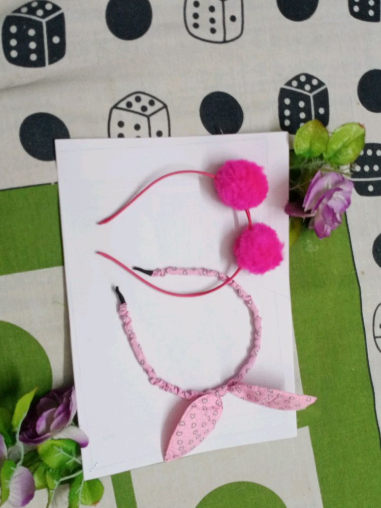 Girls Pink Headband Pack Of Two