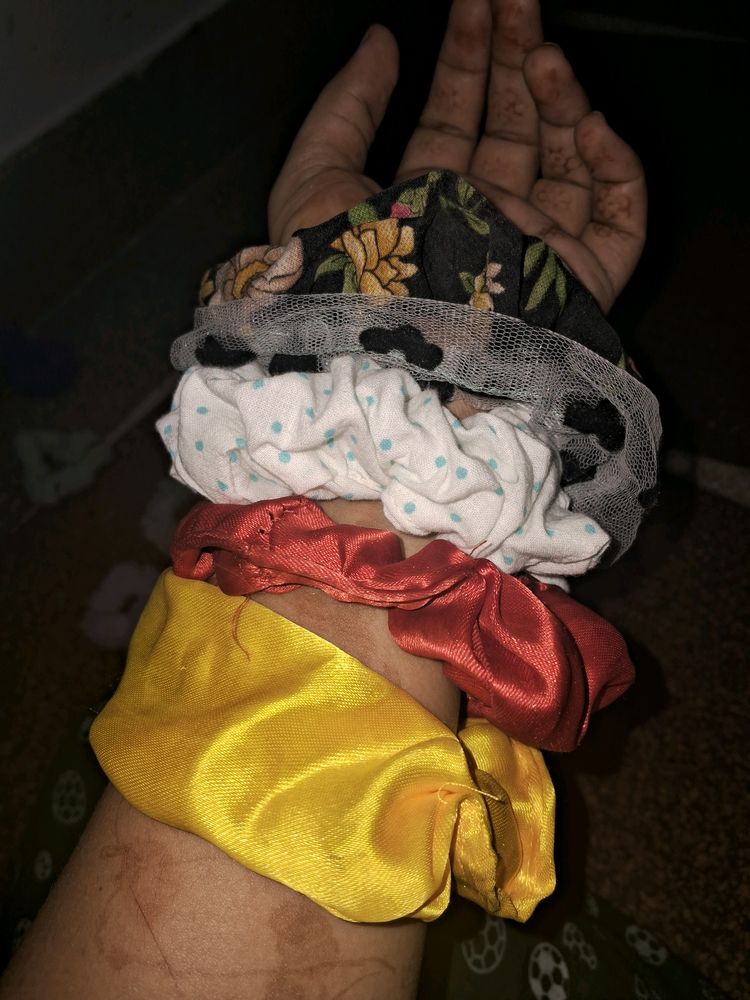 7 Different  Colour Scrunchies