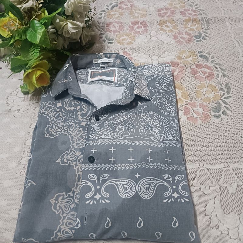 Grey Printed Shirt