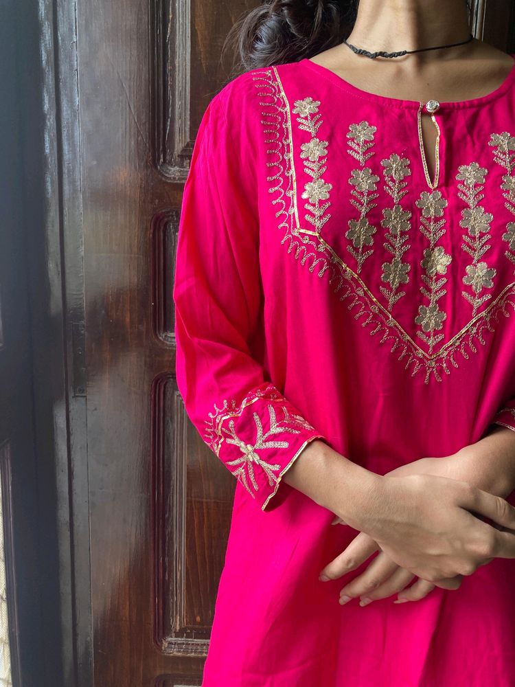 KURTA SET -2 PIECE Pink Festive Wear Garara