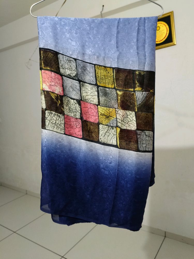 Grey Rose Design Saree