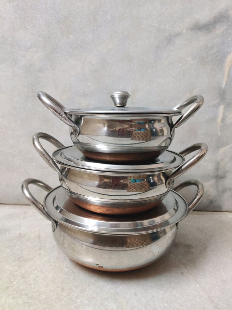 Set Of 3 Handis With Lids