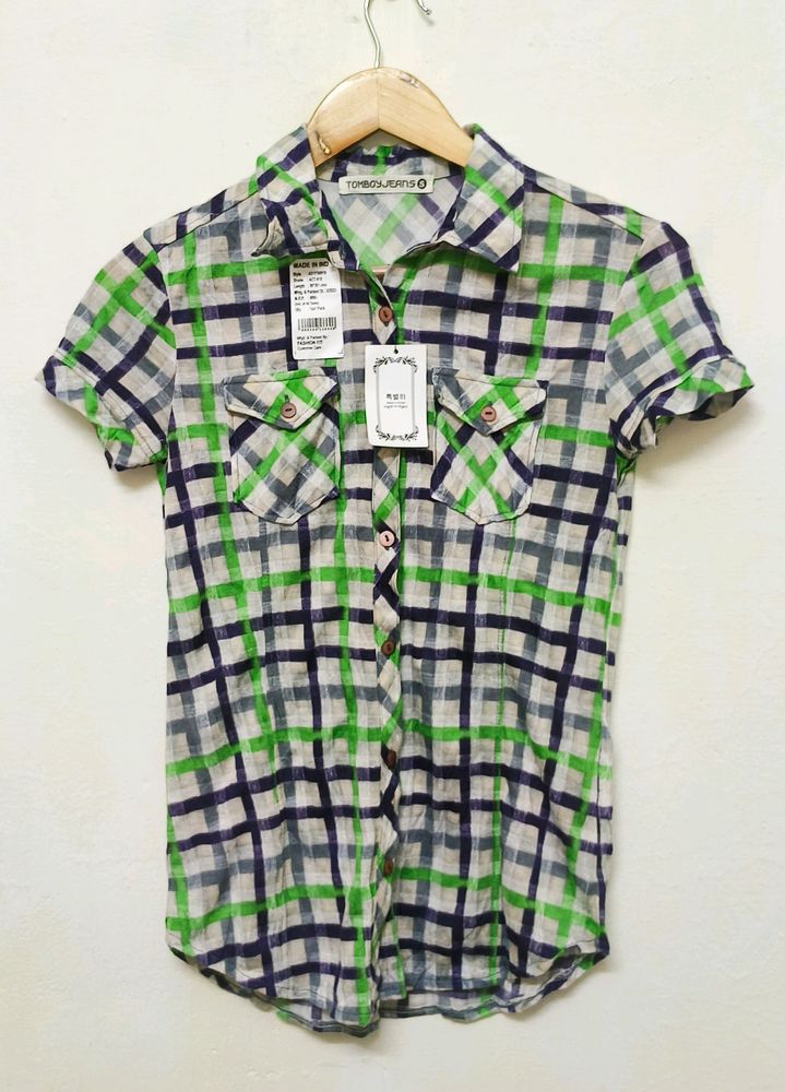 Trendy New Check Cotton Top For Women