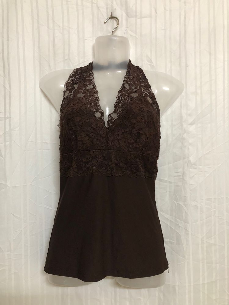 Wild Cat Brown Sleeveless Top