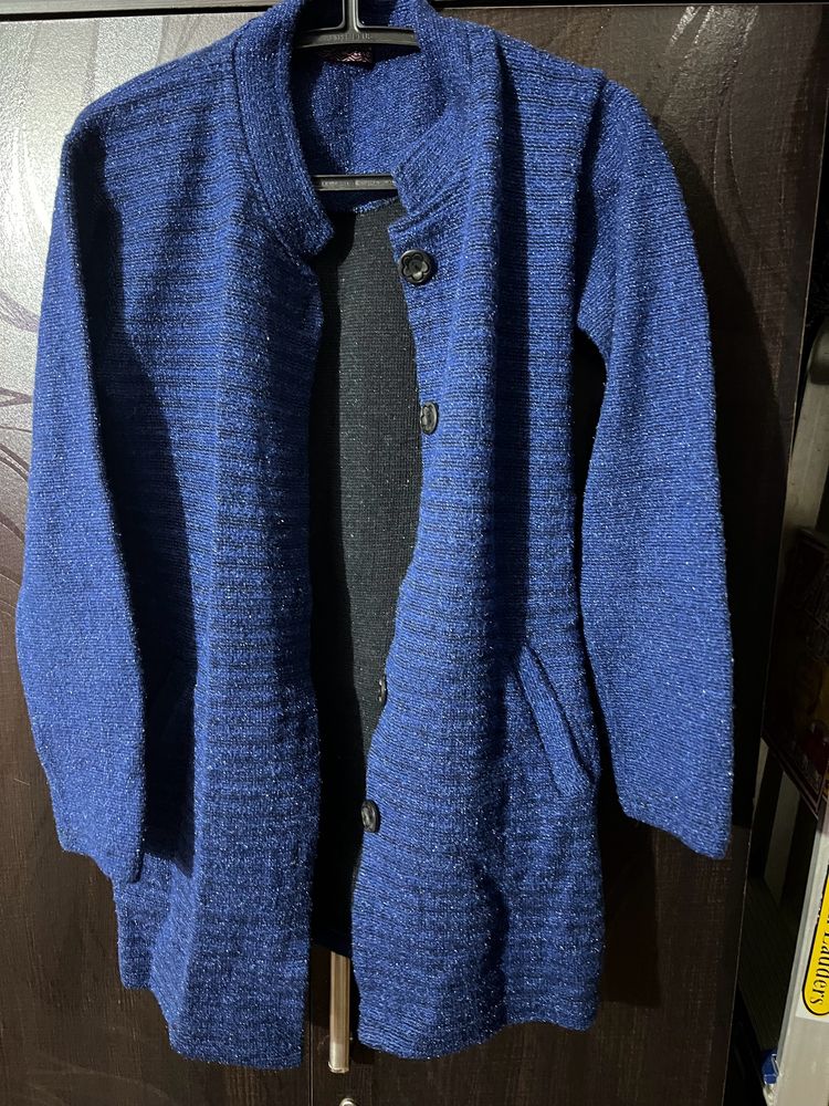 Weave Pattern Button-Down Cardigan