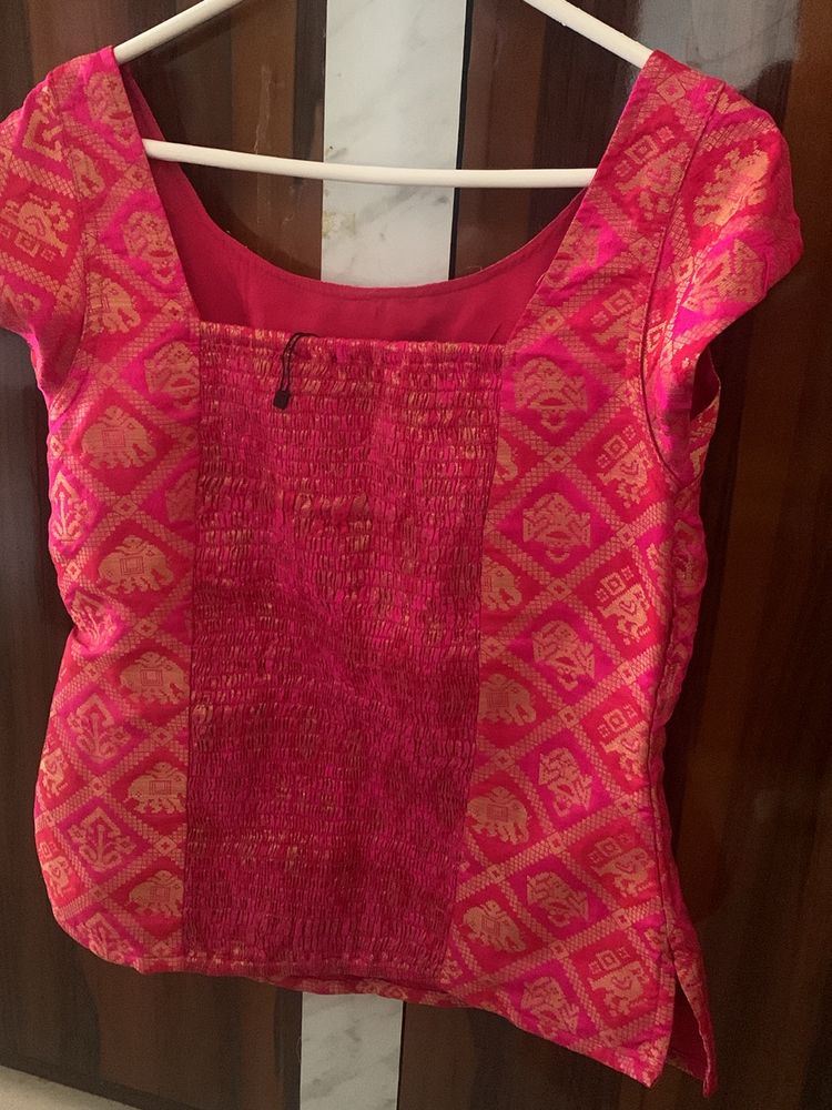 Print Smocked Top