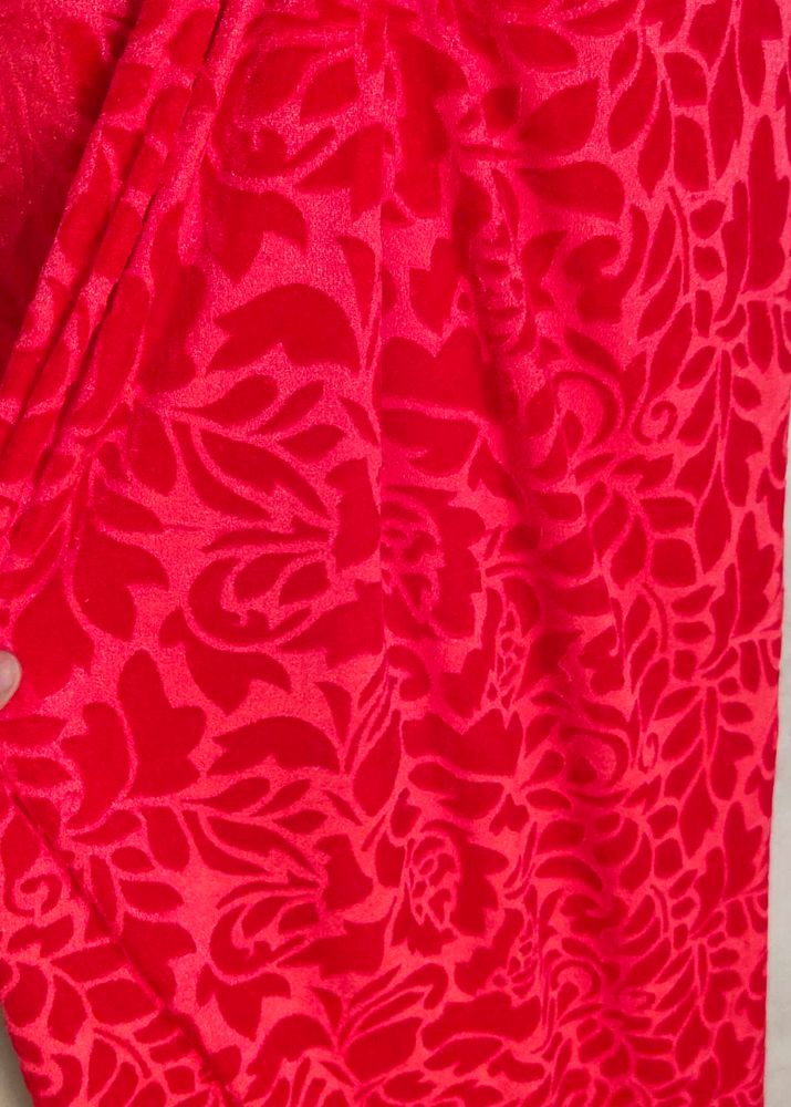 Velvet Shaneel Tomato Red Fabric