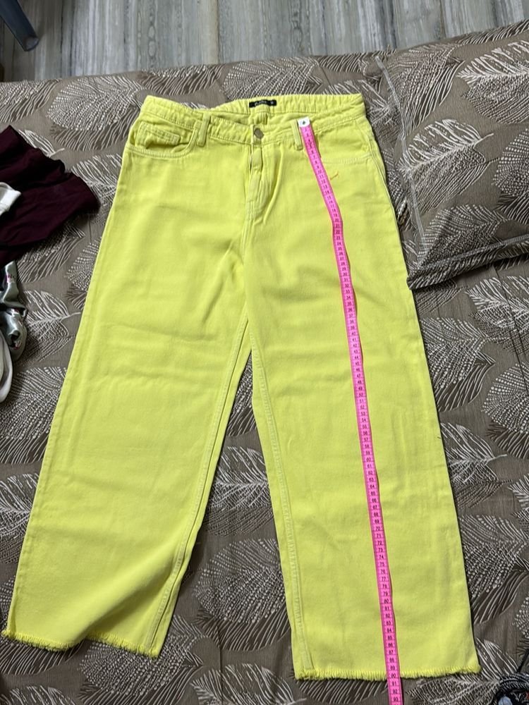 Yellow Wide Leg Jeans