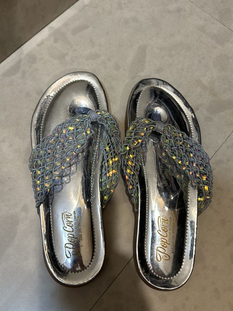 Silver Slip-ons