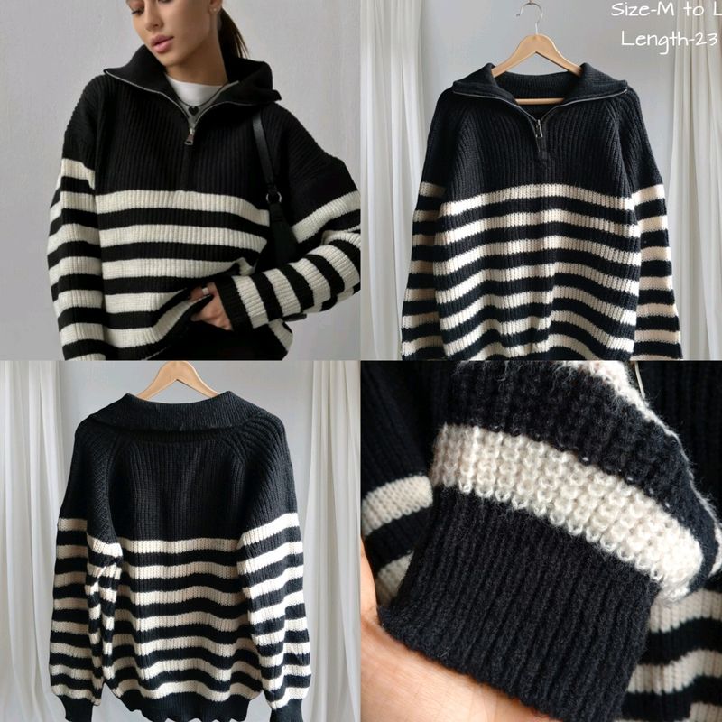 Striped Knitted Cardigan