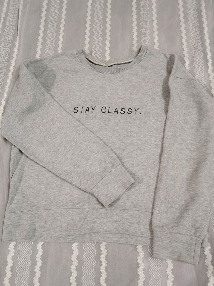 Grey Crop Sweatshirt