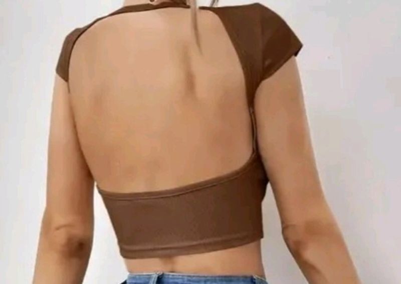 Brown Backless Top