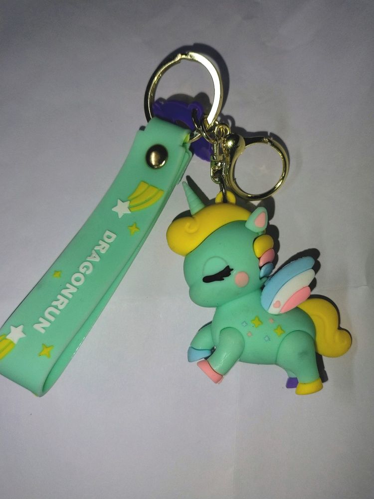 Green Unicorn Key Chain