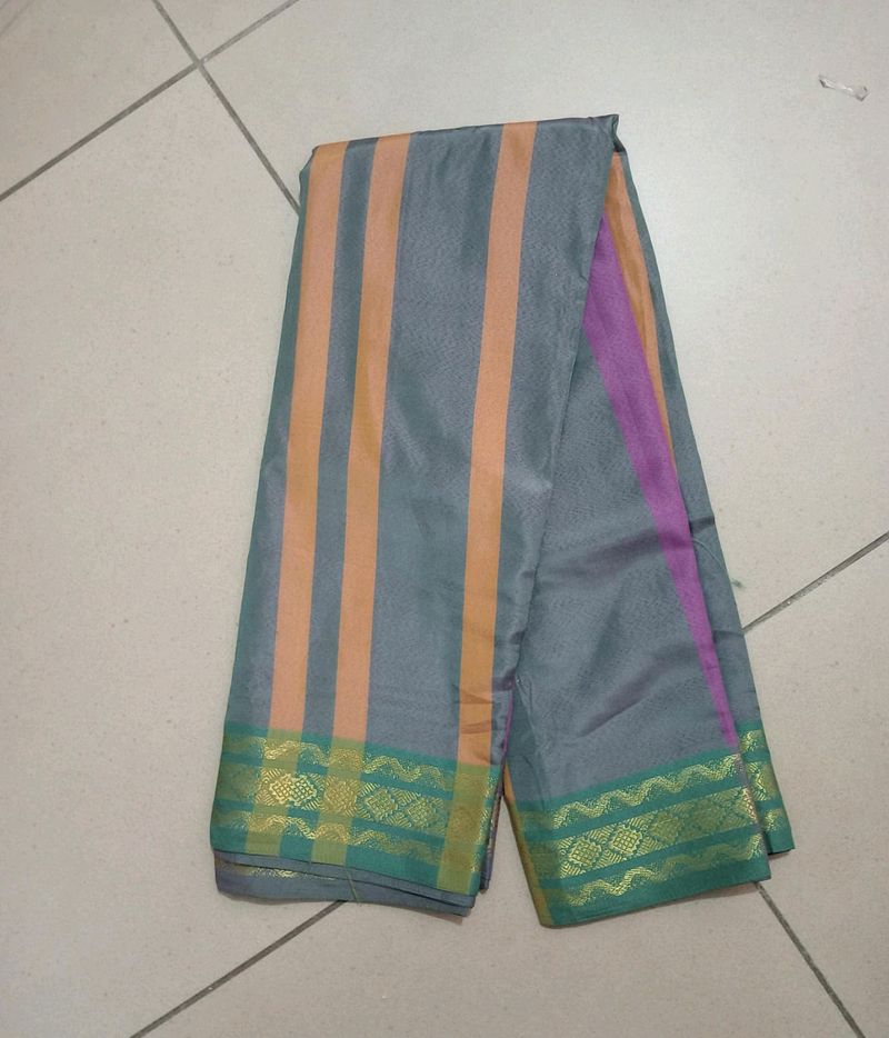 Lining Pallu Cotton Silk Saree No Blouse