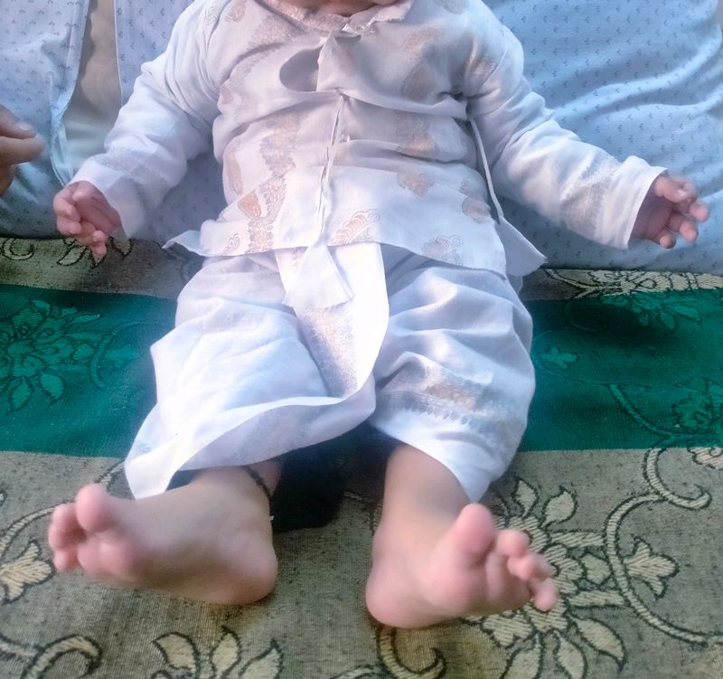 White Cute Baby Kurta Set