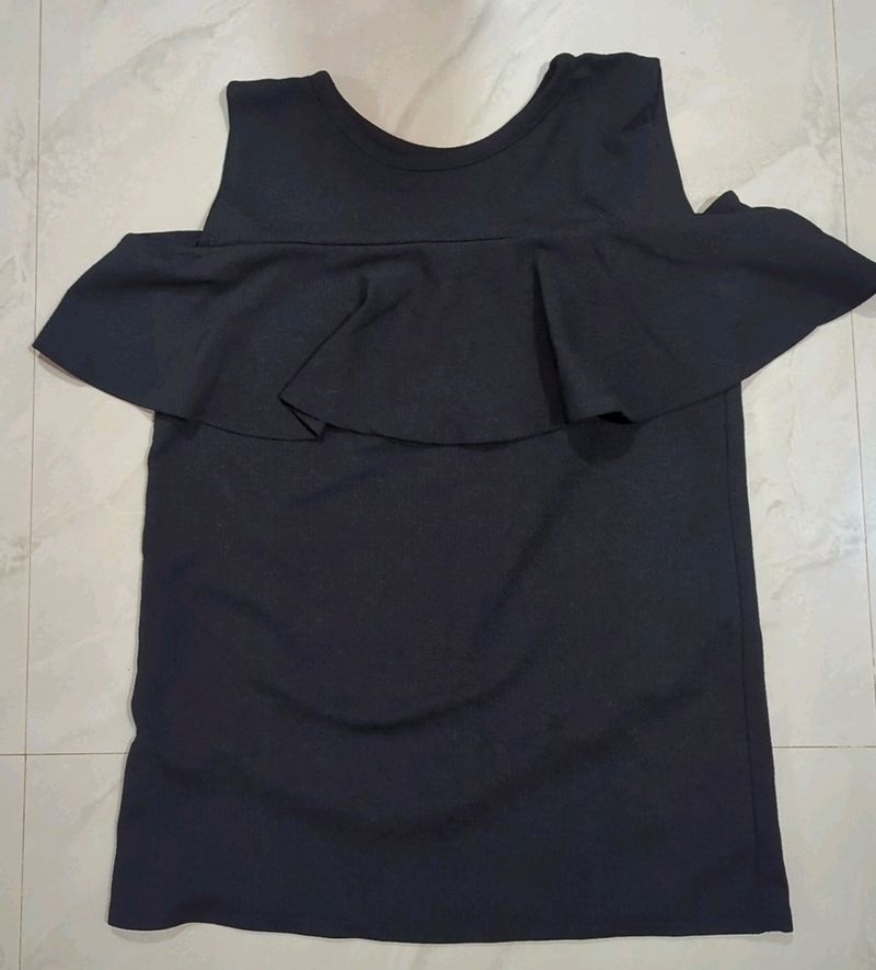 Cold Shoulder Black Top