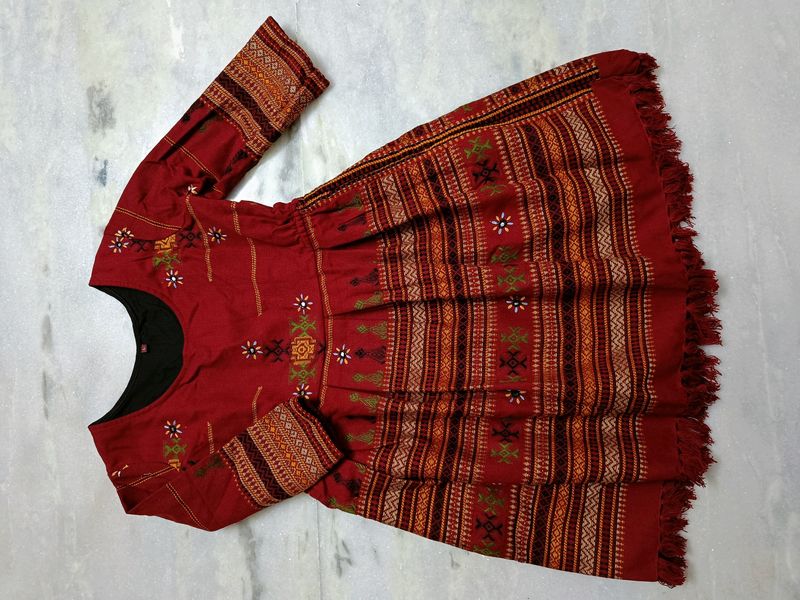 ethnic short dress for winter