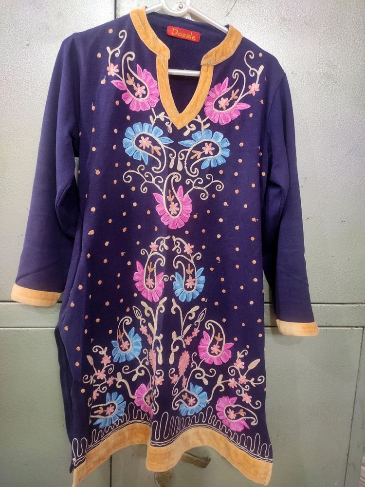 Woolen Kurti For Women Embroidered