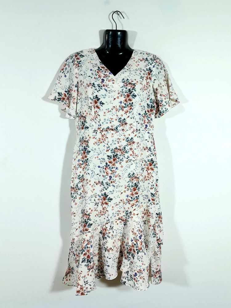 Off White Printed Dress For Women's