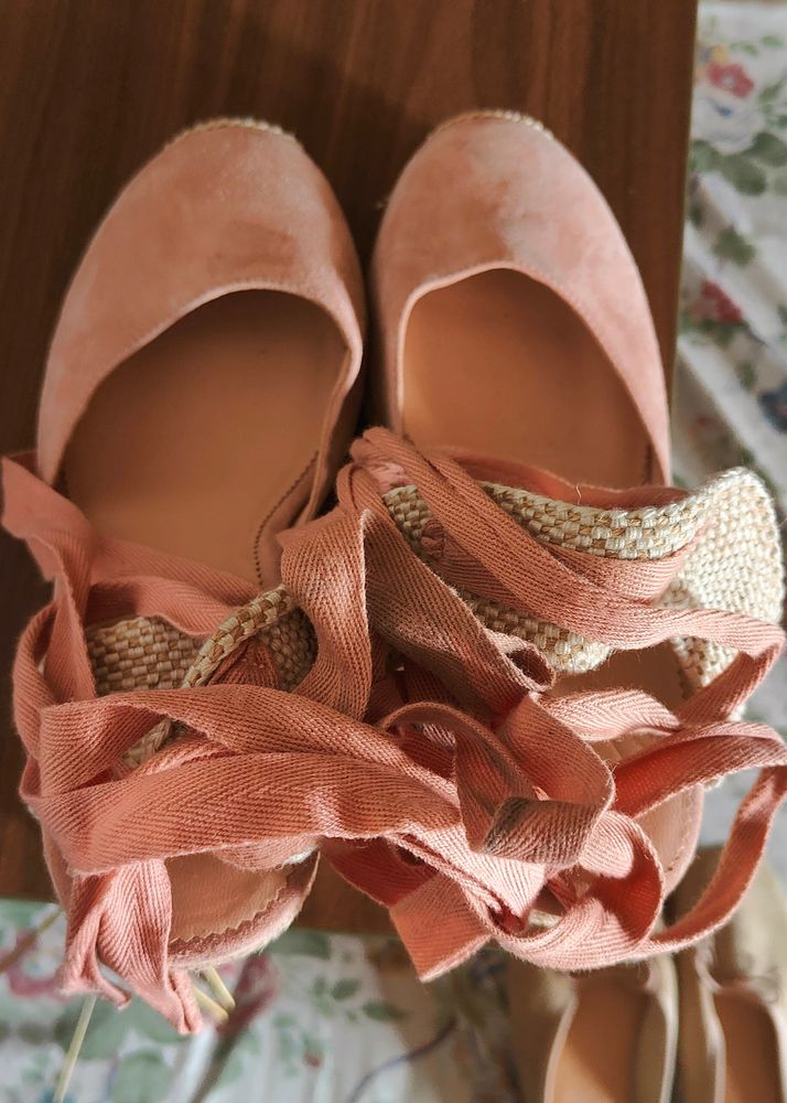 Made-in-Spain lace-up high-heel espadrilles