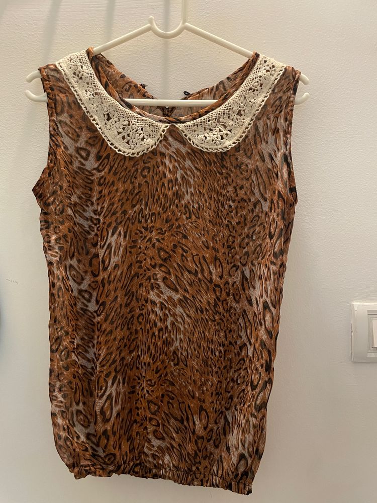 Tiger Print Transparent Top