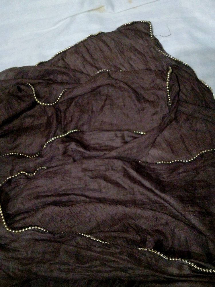 Brown New Plain Dupatta