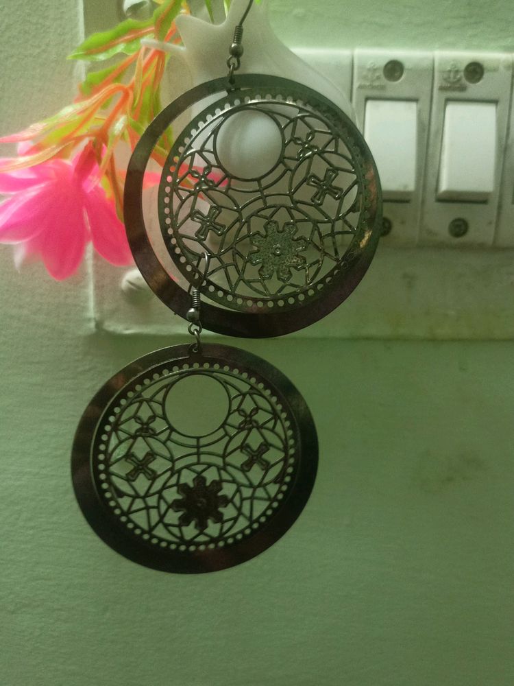 Black Grey Earrings