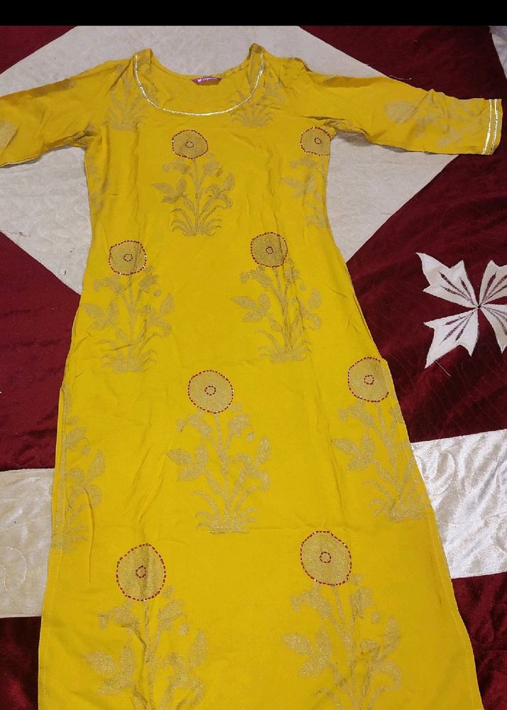 Yellow daily wear kurti for girls and women..