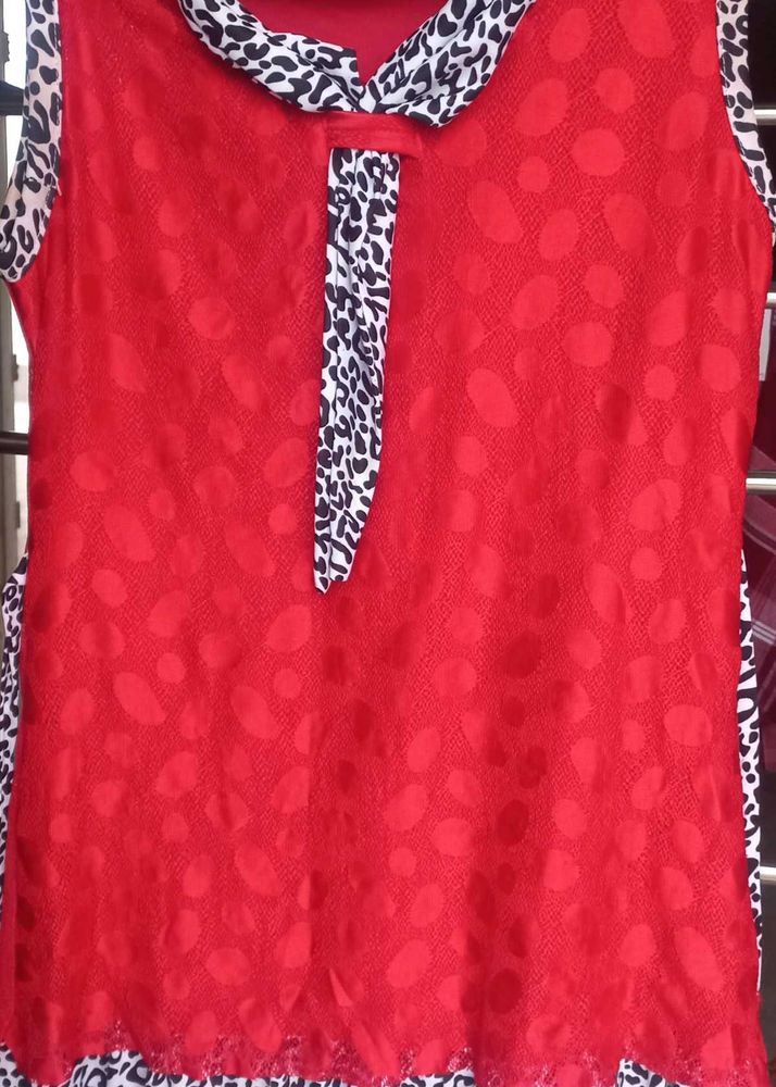 Red Top With Nyra Cut