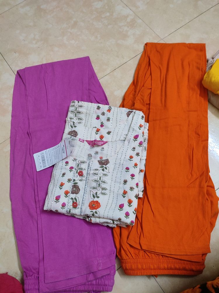 1 Kurti + 2 Legging Combo