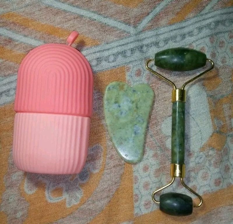 Face Stone Massager & Ice Roller Combo🤩