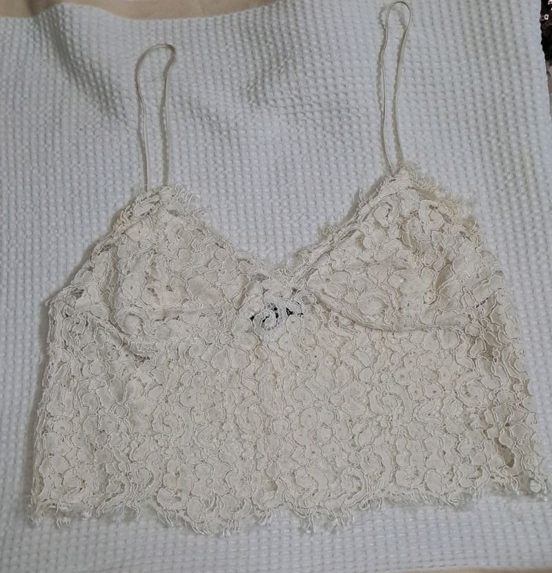 Zara Sexy Cream Lace Top/ Bralette