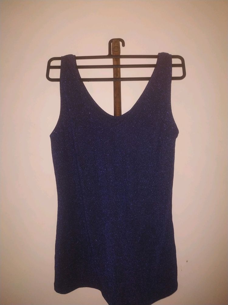 Blue Partywear Sequin Top