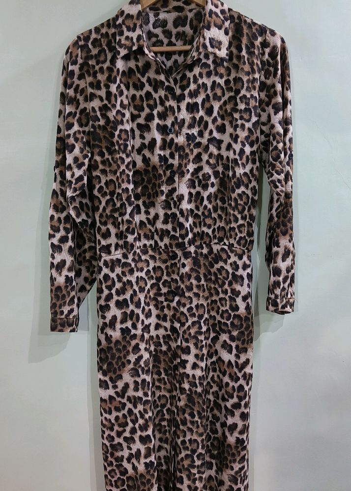 Cheetah Print One Piece Mid Length Women