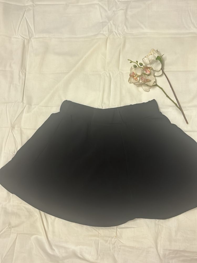 Black Skater Skirt Shein