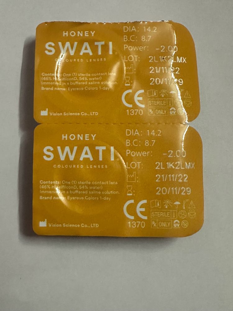 Swati Verma Contact Lenses In Shade Honey (-2